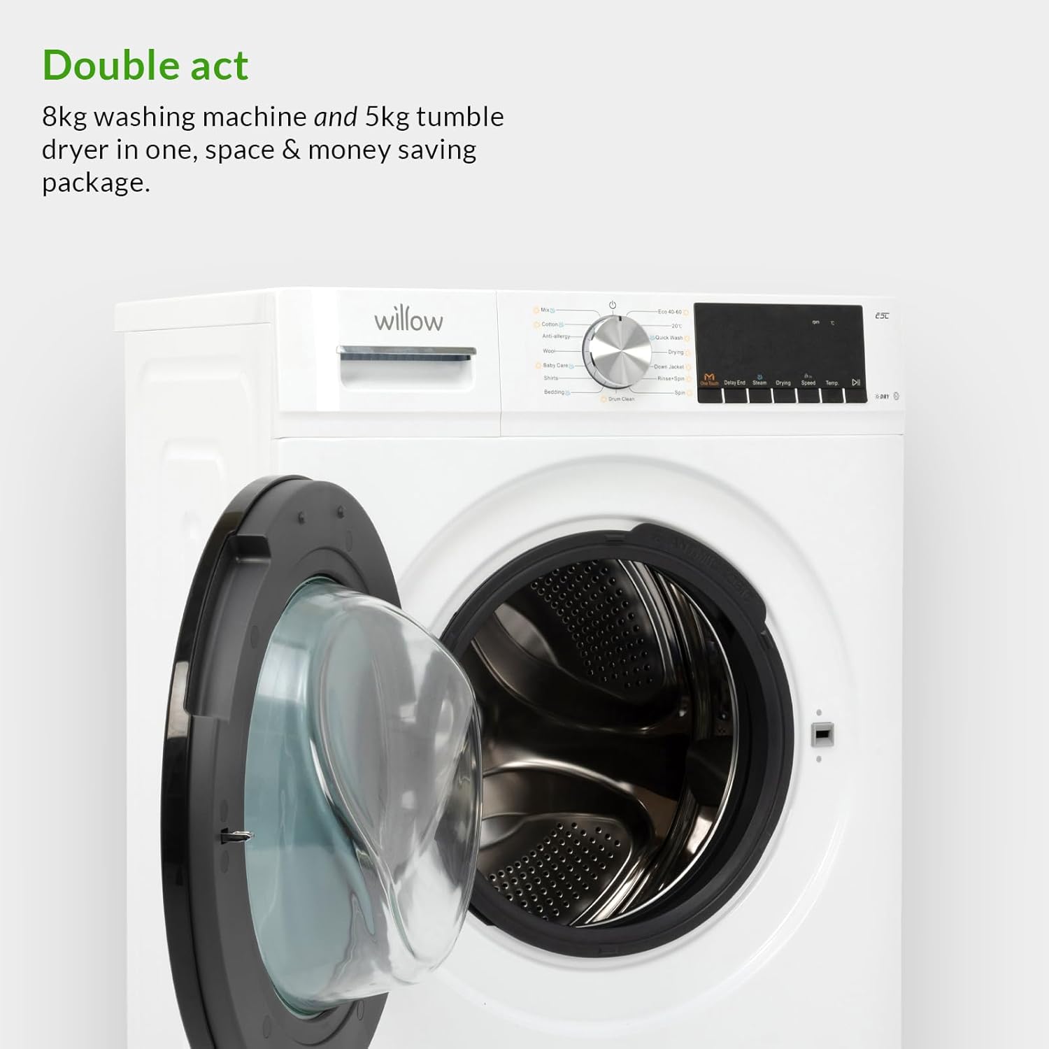 WWD8514WH 8kg 1400 Spin Washer Dryer with BLDC Inverter Motor - Image 6